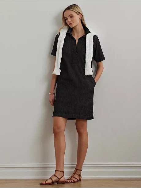 Ralph Lauren Black Denim Polo Mini Dress